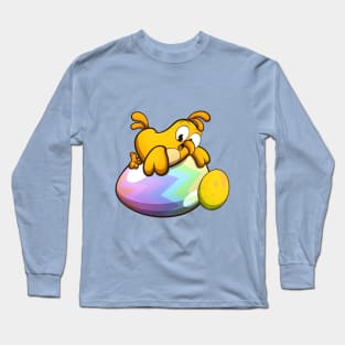 Cute Little Easter Chick With Easter Eggs Long Sleeve T-Shirt